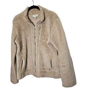 Calvin Klein Full Zip Tan Sherpa Jacket‎ coat Size Large